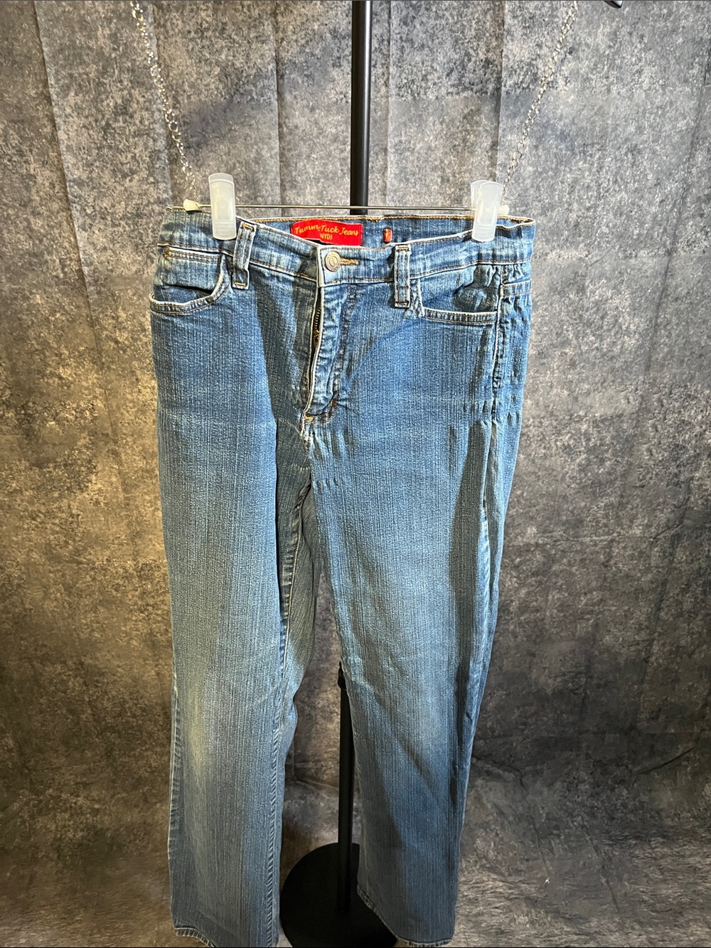 NYDJ Women's Light Blue Straight-Leg Jeans Tummy Tuck Jeans